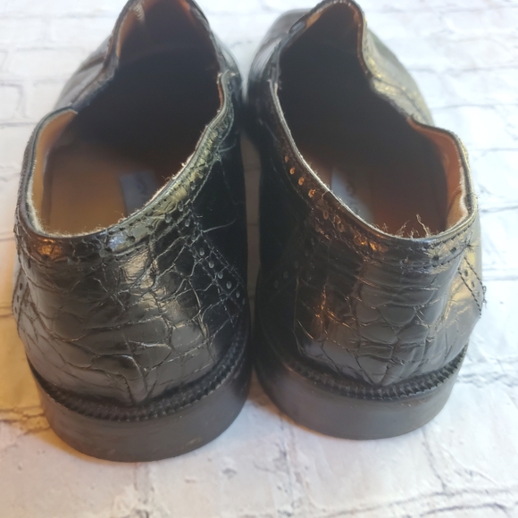 STACEY ADAMS MEN'S SHOES SLIP-ON ALLIGATOR UPPER LEATHER BLACK SIZE 10 - Picture 3 of 7
